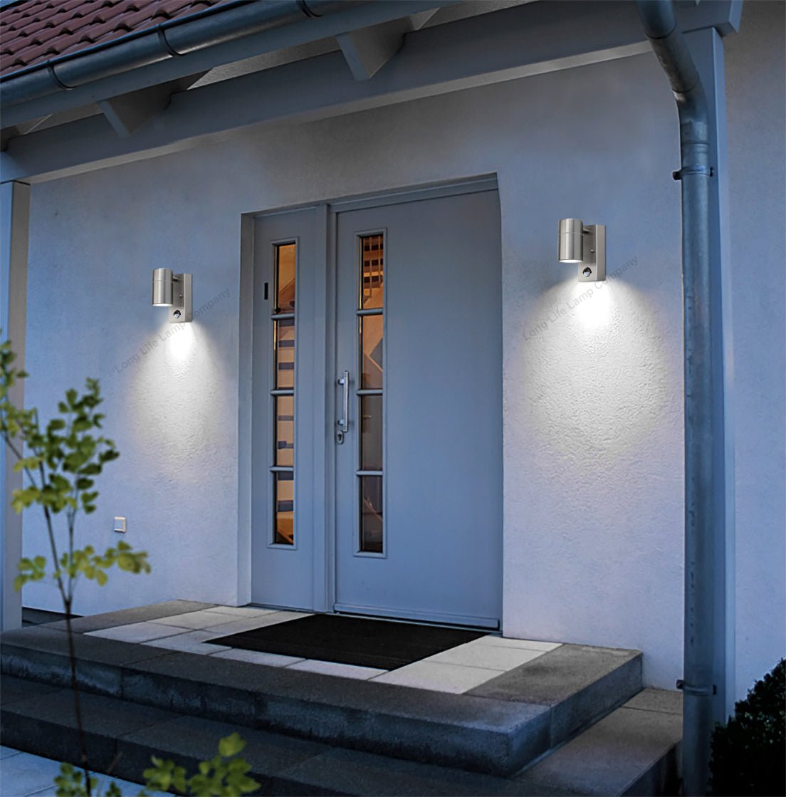 Single Outdoor Wall with PIR Movement Sensor Stainless Steel - Energy Light Bulbs - Free delivery on all orders