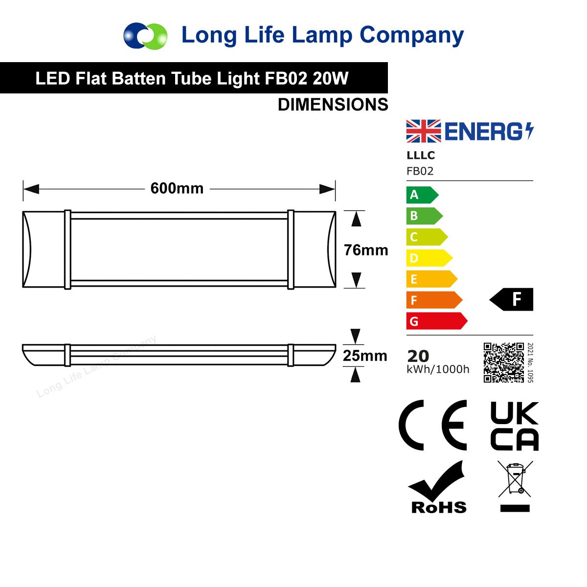 Slimline LED Batten Light 6500K Cool White Fluorescent Replacement - Energy Light Bulbs - Free delivery on all orders