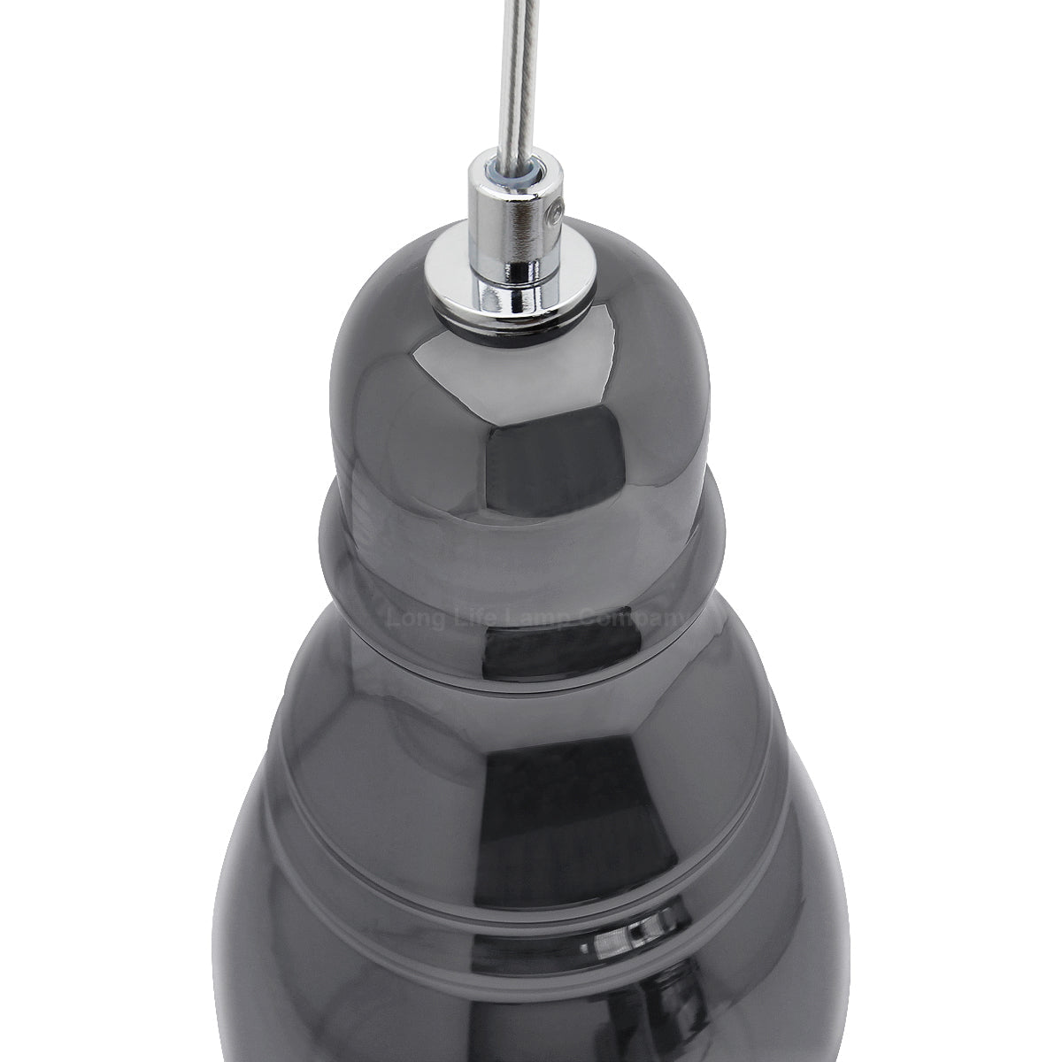 Smoke Grey Glass Ceiling Light Shade Pendant Chrome Modern Retro Vintage - Energy Light Bulbs - Free delivery on all orders