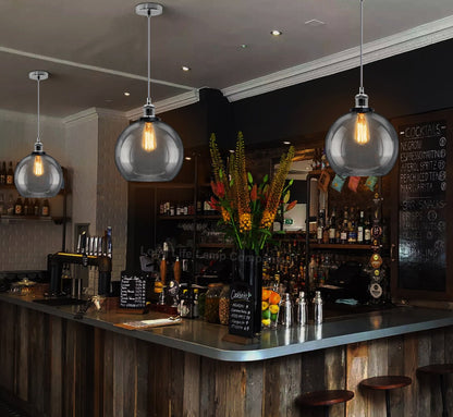 Smoked Glass Shade Chandelier Pendant - Energy Light Bulbs - Free delivery on all orders