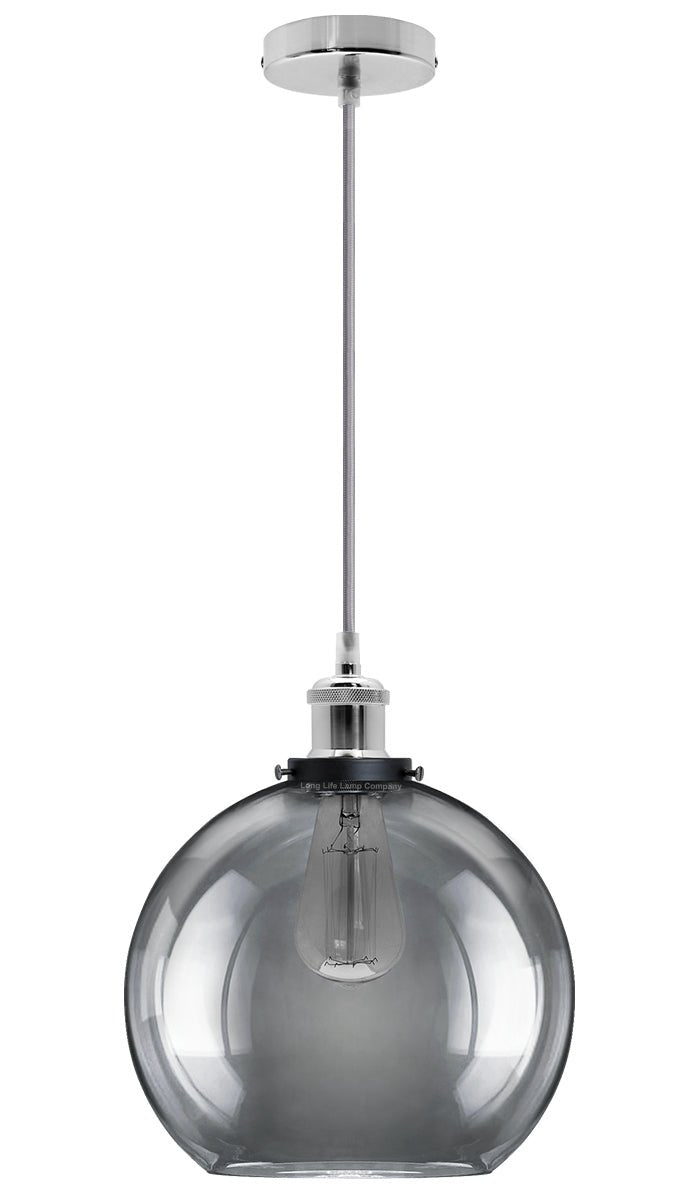 Smoked Glass Shade Chandelier Pendant - Energy Light Bulbs - Free delivery on all orders