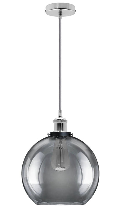 Smoked Glass Shade Chandelier Pendant - Energy Light Bulbs - Free delivery on all orders