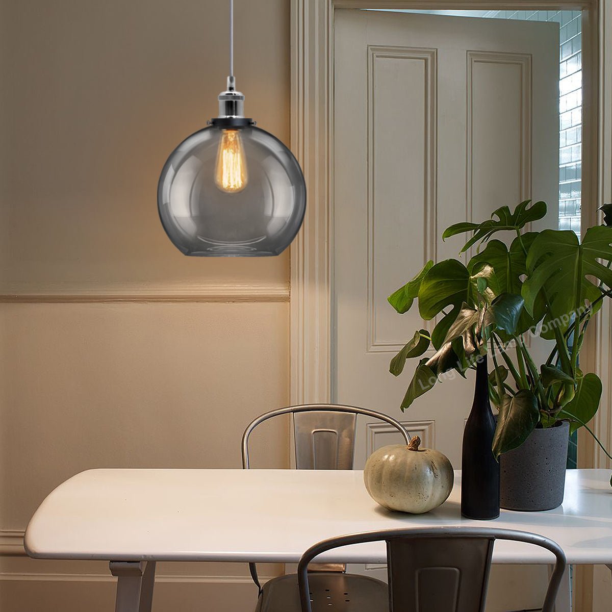 Smoked Glass Shade Chandelier Pendant - Energy Light Bulbs - Free delivery on all orders