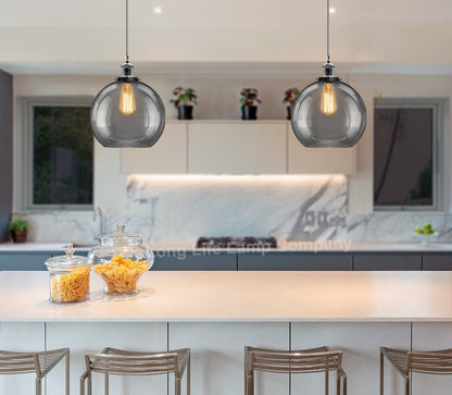 Smoked Glass Shade Chandelier Pendant - Energy Light Bulbs - Free delivery on all orders