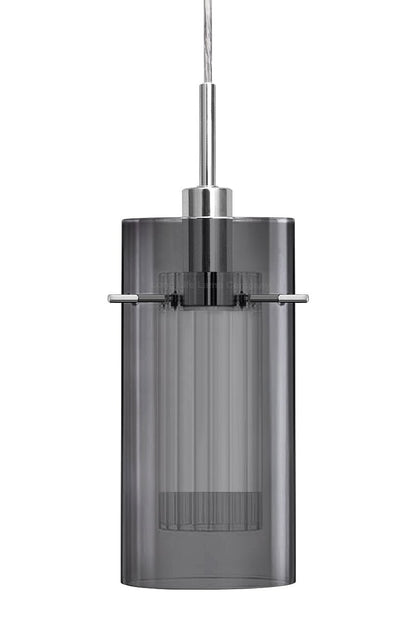 Smoked Glass Shade Hanging Ceiling Pendant Light with 5w LED Candle E14 - Energy Light Bulbs - Free delivery on all orders