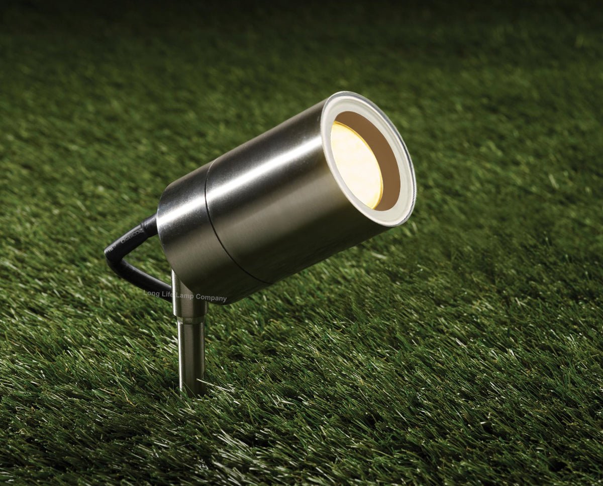 Stainless Steel Garden Spike light Adjustable Outdoor Ground Mount - Energy Light Bulbs - Free delivery on all orders