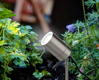 Stainless Steel Garden Spike light Adjustable Outdoor Ground Mount - Energy Light Bulbs - Free delivery on all orders