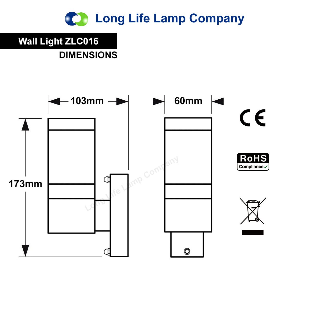Stainless Steel Garden Wall Light Frosted Glass Cover IP44 - Energy Light Bulbs - Free delivery on all orders