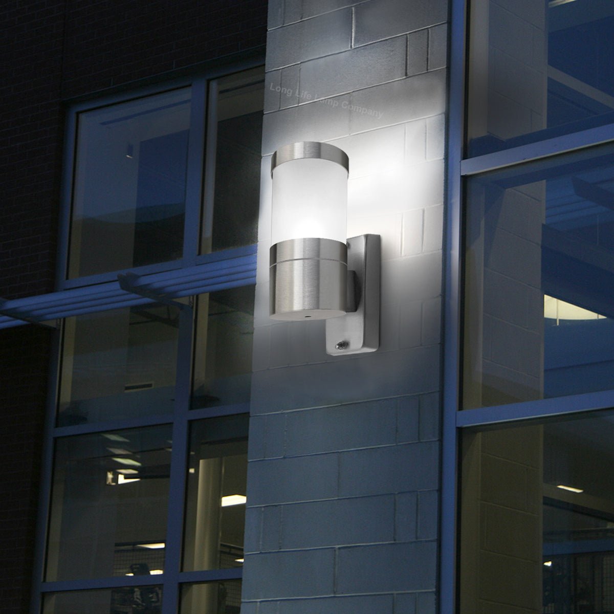 Stainless Steel Garden Wall Light Frosted Glass Cover IP44 - Energy Light Bulbs - Free delivery on all orders