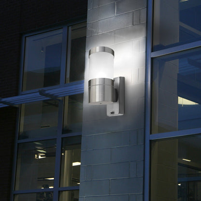 Stainless Steel Garden Wall Light Frosted Glass Cover IP44 - Energy Light Bulbs - Free delivery on all orders