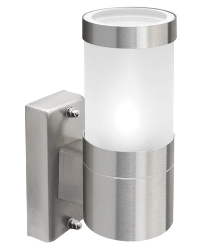 Stainless Steel Garden Wall Light Frosted Glass Cover IP44 - Energy Light Bulbs - Free delivery on all orders