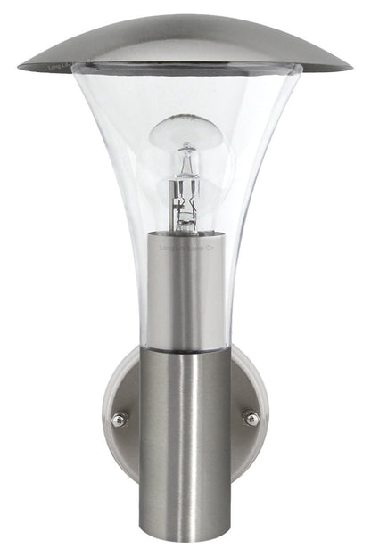 Stainless Steel Garden Wall Light IP44 - Energy Light Bulbs - Free delivery on all orders