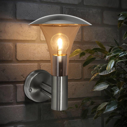 Stainless Steel Garden Wall Light IP44 - Energy Light Bulbs - Free delivery on all orders