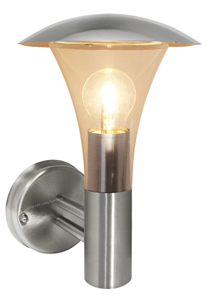 Stainless Steel Garden Wall Light IP44 - Energy Light Bulbs - Free delivery on all orders