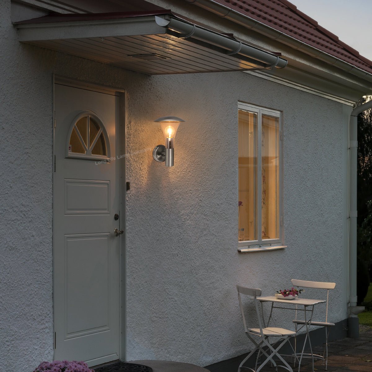 Stainless Steel Garden Wall Light IP44 - Energy Light Bulbs - Free delivery on all orders