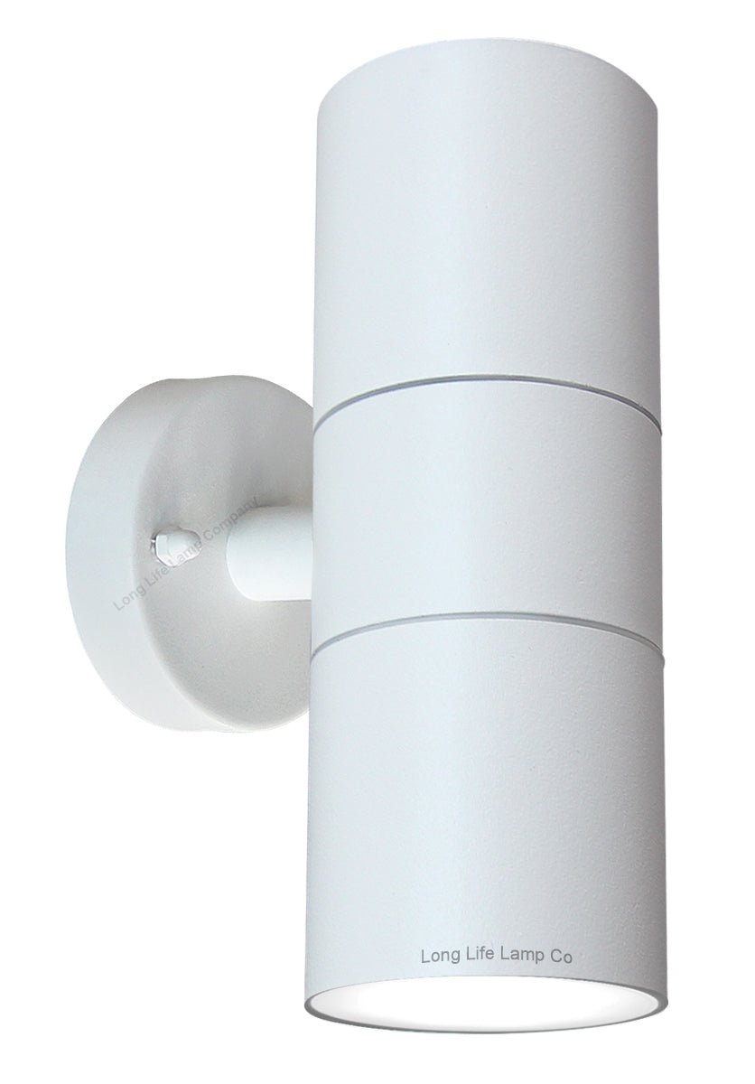 Stainless Steel MATT WHITE Up Down IP65 Outdoor Garden Light - Energy Light Bulbs - Free delivery on all orders