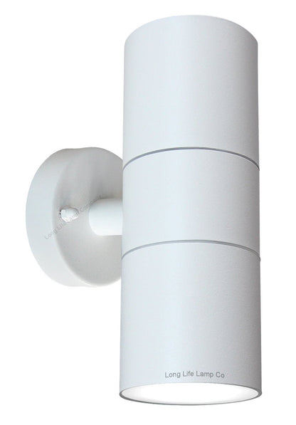 Stainless Steel MATT WHITE Up Down IP65 Outdoor Garden Light - Energy Light Bulbs - Free delivery on all orders