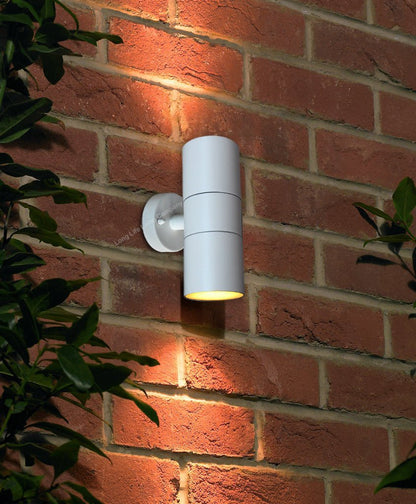 Stainless Steel MATT WHITE Up Down IP65 Outdoor Garden Light - Energy Light Bulbs - Free delivery on all orders