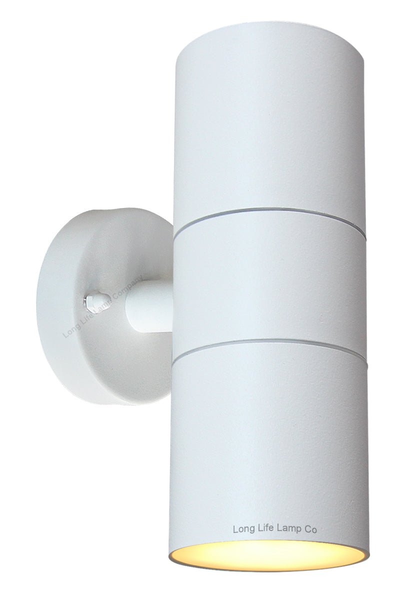 Stainless Steel MATT WHITE Up Down IP65 Outdoor Garden Light - Energy Light Bulbs - Free delivery on all orders