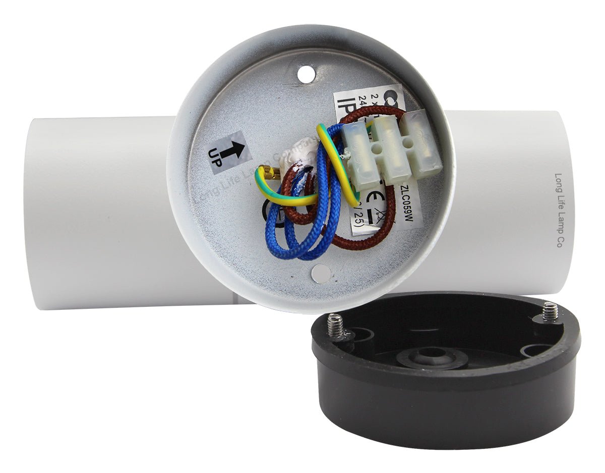 Stainless Steel MATT WHITE Up Down IP65 Outdoor Garden Light - Energy Light Bulbs - Free delivery on all orders