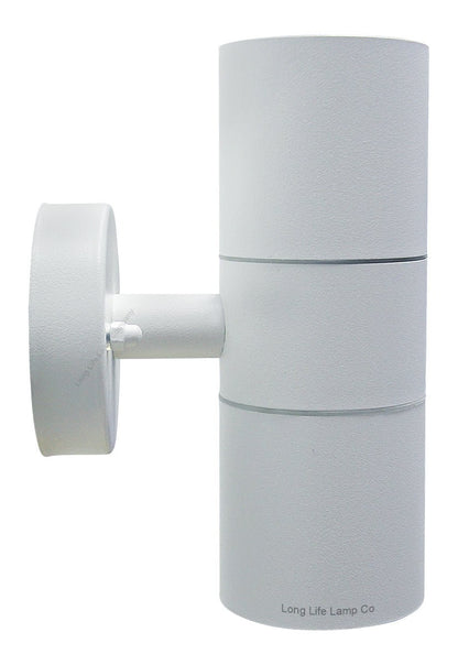 Stainless Steel MATT WHITE Up Down IP65 Outdoor Garden Light - Energy Light Bulbs - Free delivery on all orders