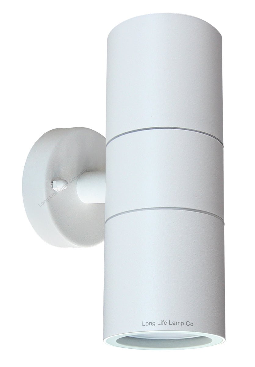 Stainless Steel MATT WHITE Up Down IP65 Outdoor Garden Light - Energy Light Bulbs - Free delivery on all orders