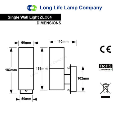 Stainless Steel Outdoor Wall Light IP65 Wall Light - Energy Light Bulbs - Free delivery on all orders