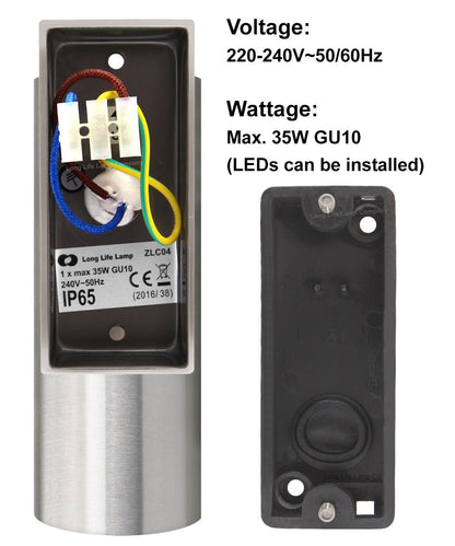 Stainless Steel Outdoor Wall Light IP65 Wall Light - Energy Light Bulbs - Free delivery on all orders