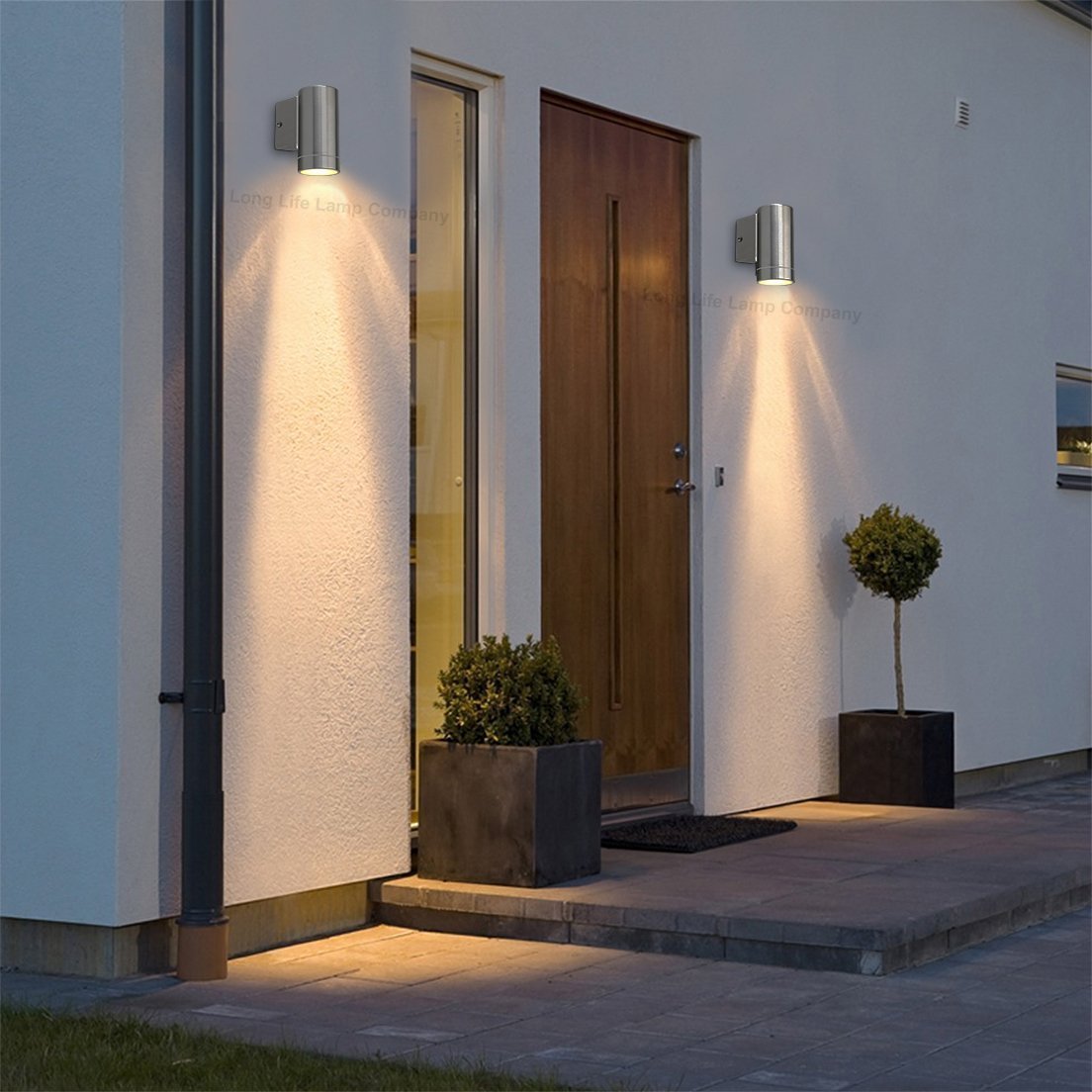 Stainless Steel Single Outdoor Wall Light IP65 Wall Light - Energy Light Bulbs - Free delivery on all orders