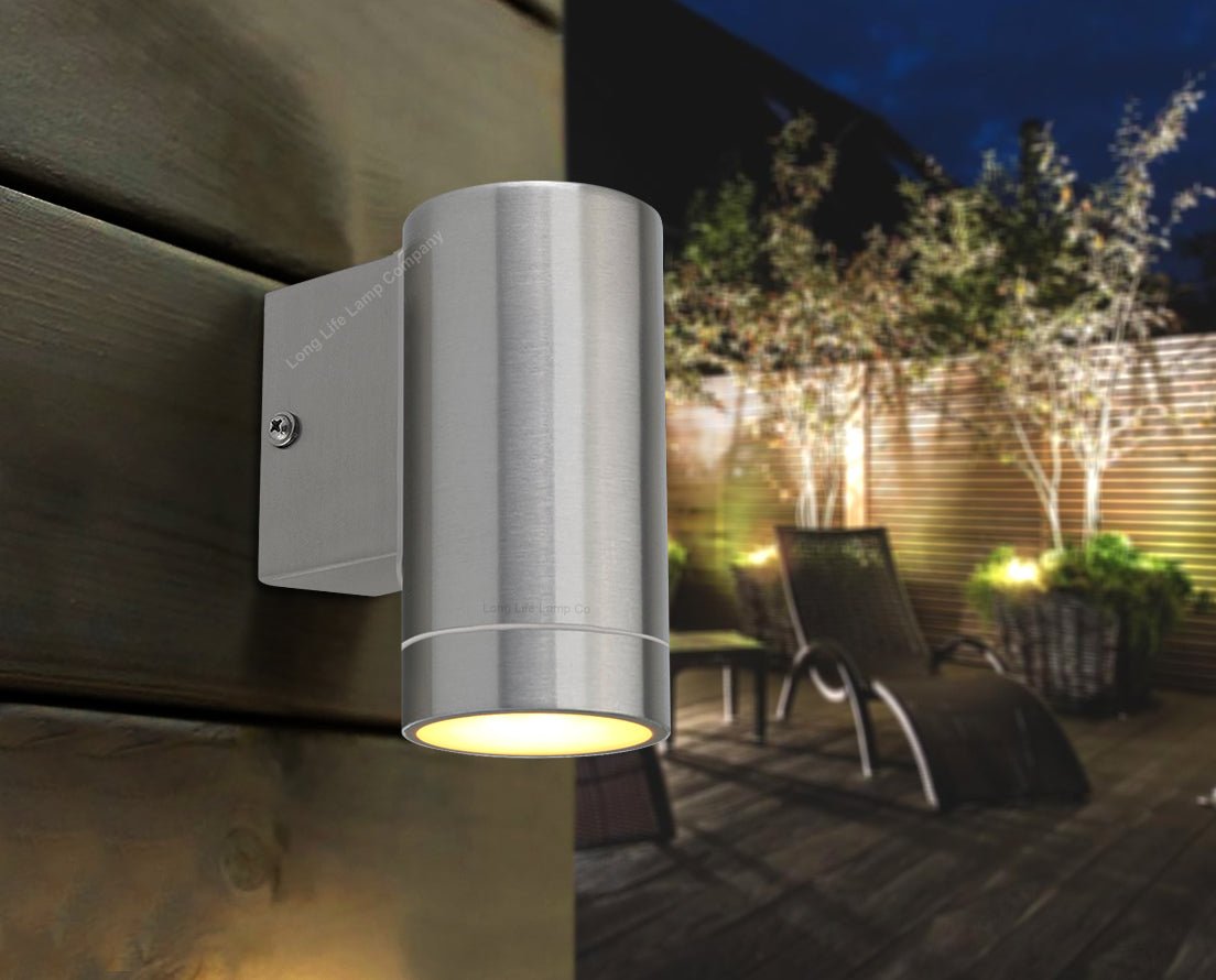 Stainless Steel Single Outdoor Wall Light IP65 Wall Light - Energy Light Bulbs - Free delivery on all orders