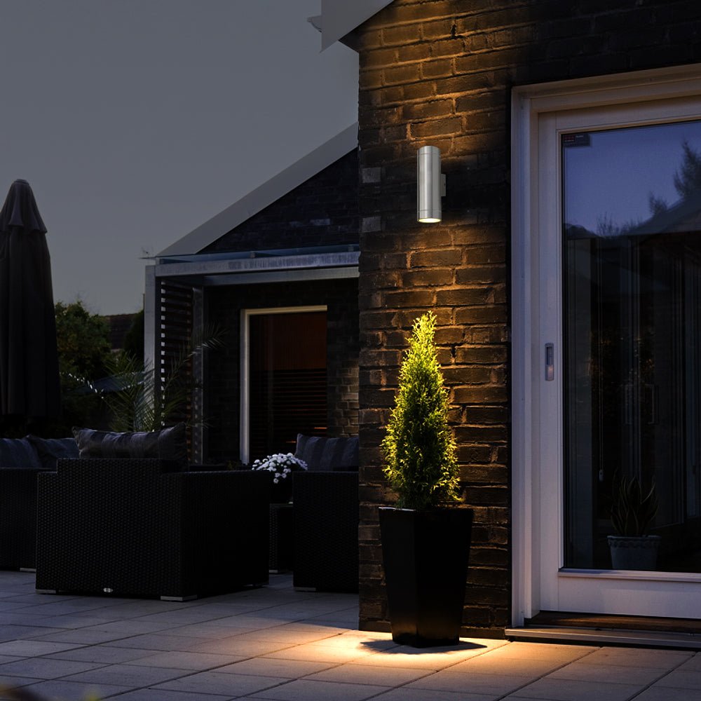 Stainless Steel Up and Down Outdoor Wall Light IP65 Wall Light - Energy Light Bulbs - Free delivery on all orders