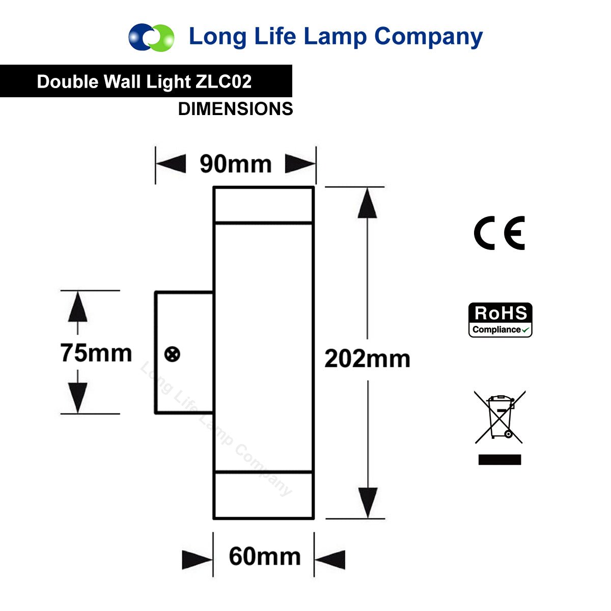 Stainless Steel Up and Down Outdoor Wall Light IP65 Wall Light - Energy Light Bulbs - Free delivery on all orders
