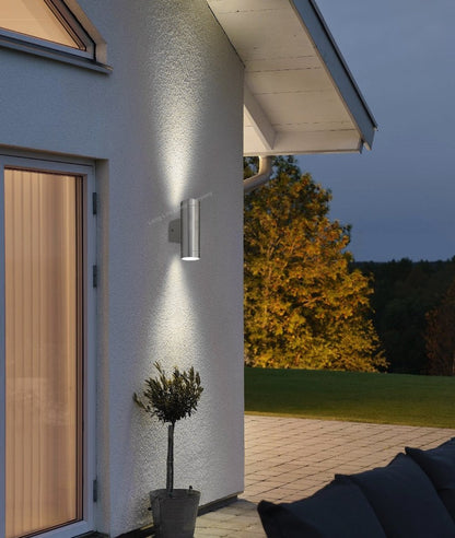 Stainless Steel Up and Down Outdoor Wall Light IP65 Wall Light - Energy Light Bulbs - Free delivery on all orders