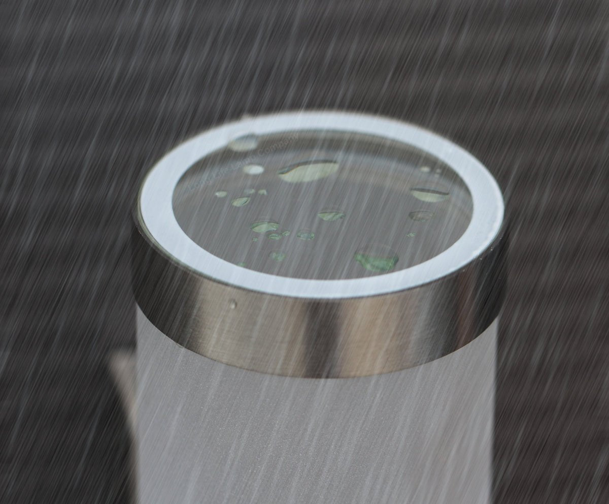 Stainless Steel Up Down Wall Light Frosted Glass Cover IP44 Garden Wall Light - Energy Light Bulbs - Free delivery on all orders