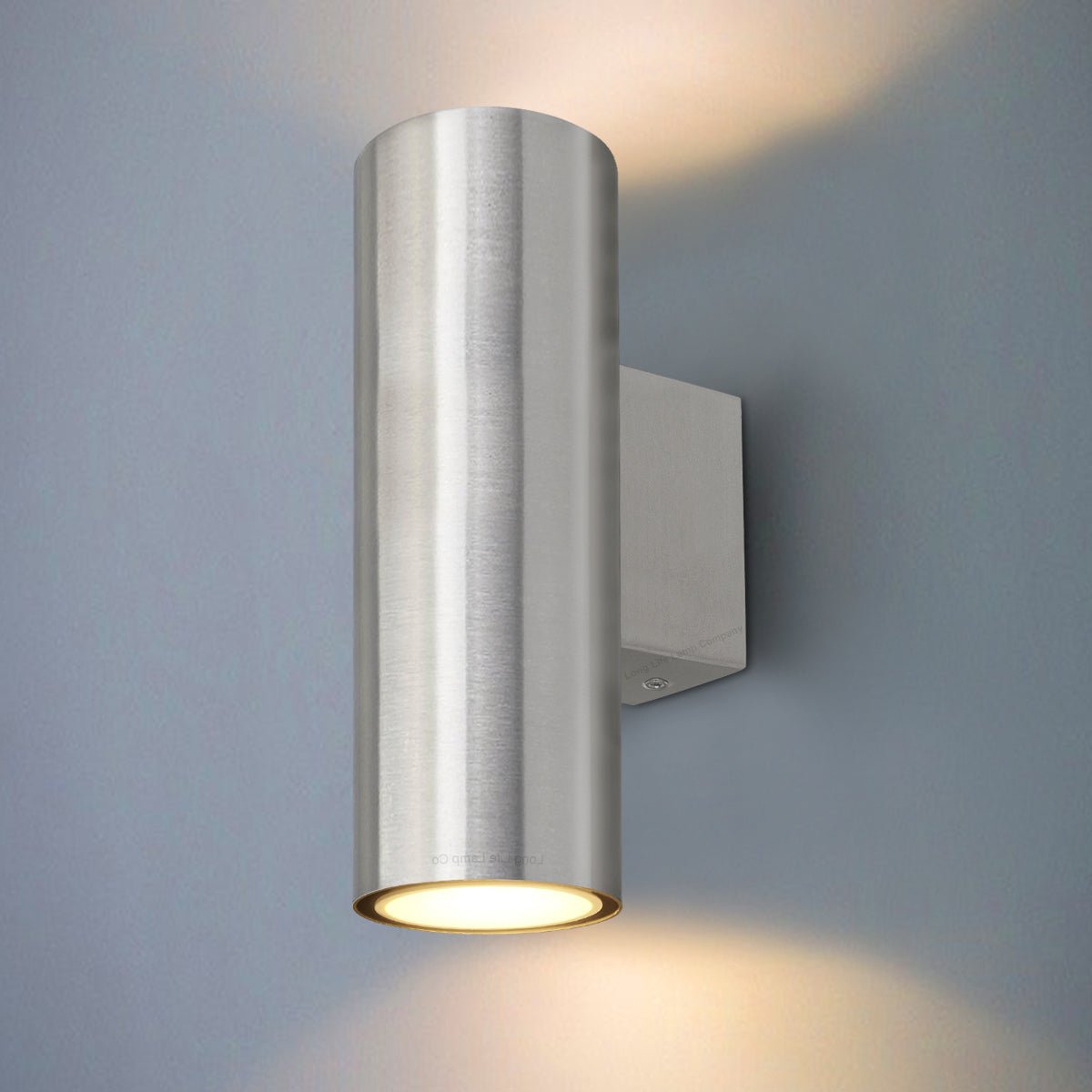 Stainless Steel Up Down Wall Light GU10 IP20 Double Wall Light - Energy Light Bulbs - Free delivery on all orders