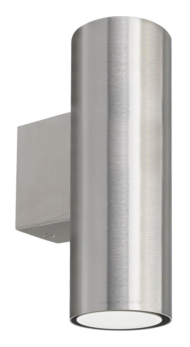 Stainless Steel Up Down Wall Light GU10 IP20 Double Wall Light - Energy Light Bulbs - Free delivery on all orders