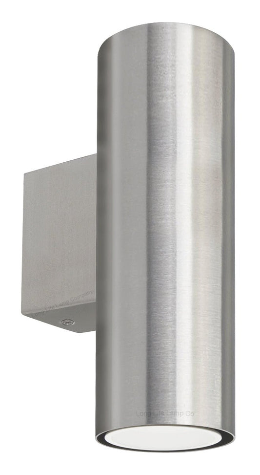 Stainless Steel Up Down Wall Light GU10 IP20 Double Wall Light - Energy Light Bulbs - Free delivery on all orders