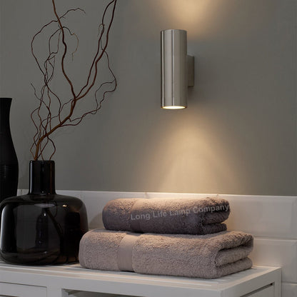Stainless Steel Up Down Wall Light GU10 IP20 Double Wall Light - Energy Light Bulbs - Free delivery on all orders