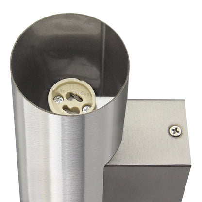Stainless Steel Up Down Wall Light GU10 IP20 Double Wall Light - Energy Light Bulbs - Free delivery on all orders