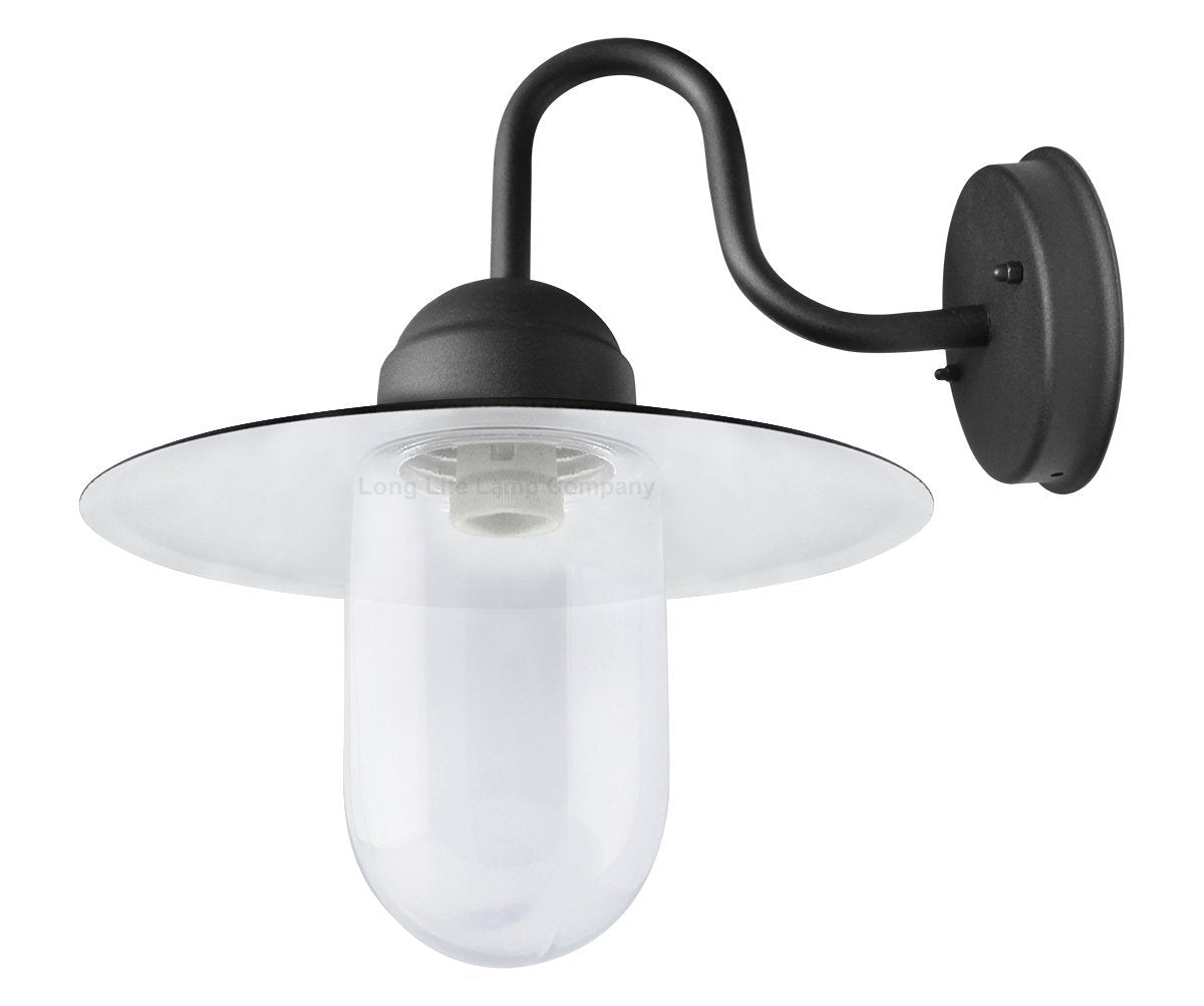 Traditional Outdoor Wall Light Down Lantern Black with Glass Diffuser - Energy Light Bulbs - Free delivery on all orders