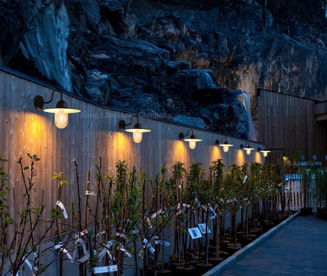 Traditional Outdoor Wall Light Down Lantern Black with Glass Diffuser - Energy Light Bulbs - Free delivery on all orders