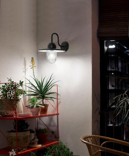 Traditional Outdoor Wall Light Down Lantern Black with Glass Diffuser - Energy Light Bulbs - Free delivery on all orders