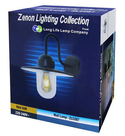 Traditional Outdoor Wall Light Down Lantern Black with Glass Diffuser - Energy Light Bulbs - Free delivery on all orders