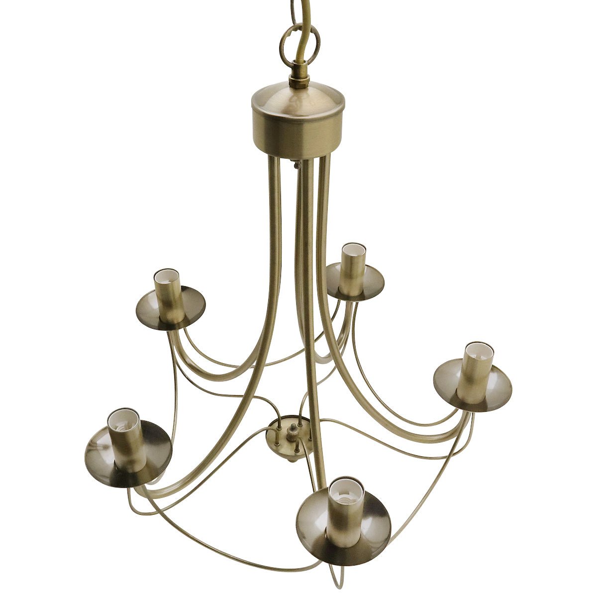 Vintage 5 Lights Antique Brass Ceiling Pendant Light Candle Lantern Chandelier - Energy Light Bulbs - Free delivery on all orders
