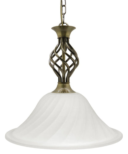 Vintage Antique Brass Ceiling Pendant Light Frosted Glass Fixture Chain Suspended - Energy Light Bulbs - Free delivery on all orders
