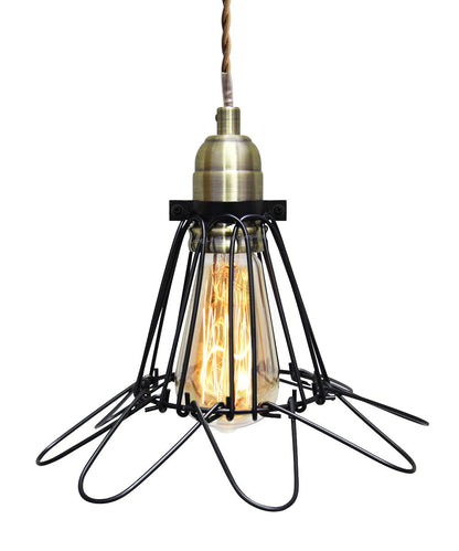 Vintage Bird Cage Pendant Antique Brass Opening and Closing Industrial Hanging Light With 40w E27 - Energy Light Bulbs - Free delivery on all orders