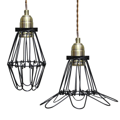 Vintage Bird Cage Pendant Antique Brass Opening and Closing Industrial Hanging Light With 40w E27 - Energy Light Bulbs - Free delivery on all orders