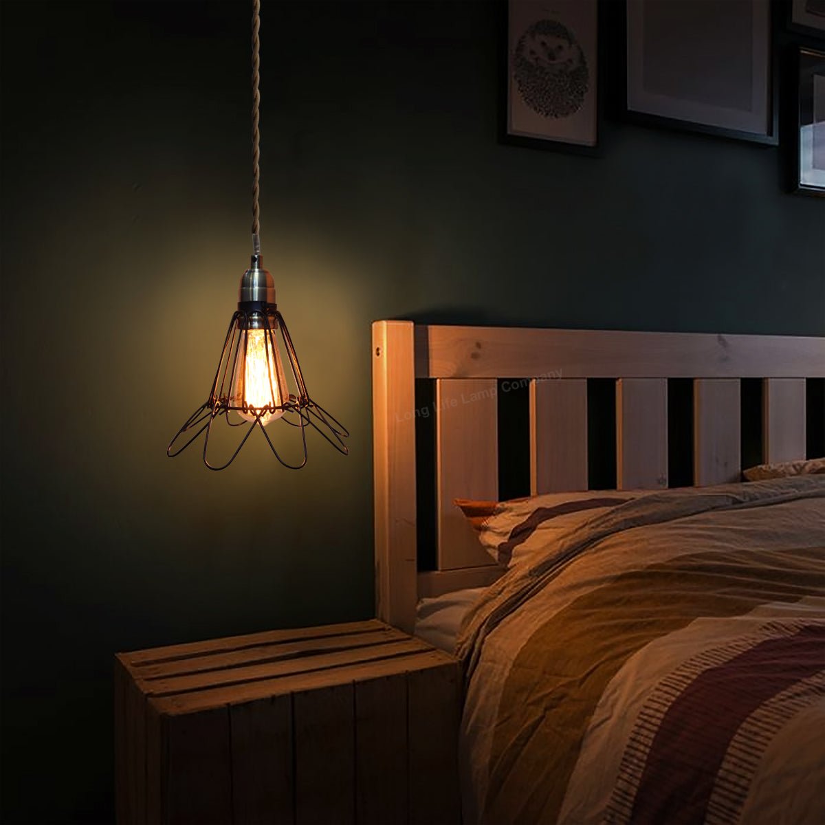Vintage Bird Cage Pendant Antique Brass Opening and Closing Industrial Hanging Light With 40w E27 - Energy Light Bulbs - Free delivery on all orders