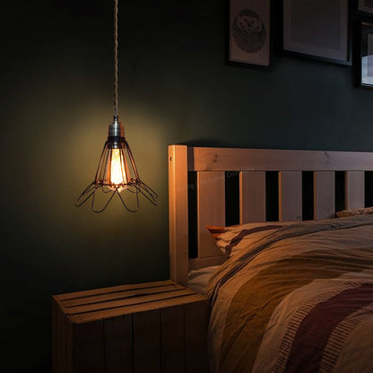 Vintage Bird Cage Pendant Antique Brass Opening and Closing Industrial Hanging Light With 40w E27 - Energy Light Bulbs - Free delivery on all orders
