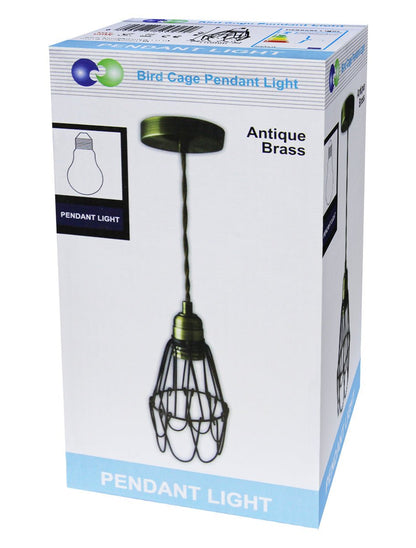Vintage Bird Cage Pendant Antique Brass Opening and Closing Industrial Hanging Light With 40w E27 - Energy Light Bulbs - Free delivery on all orders